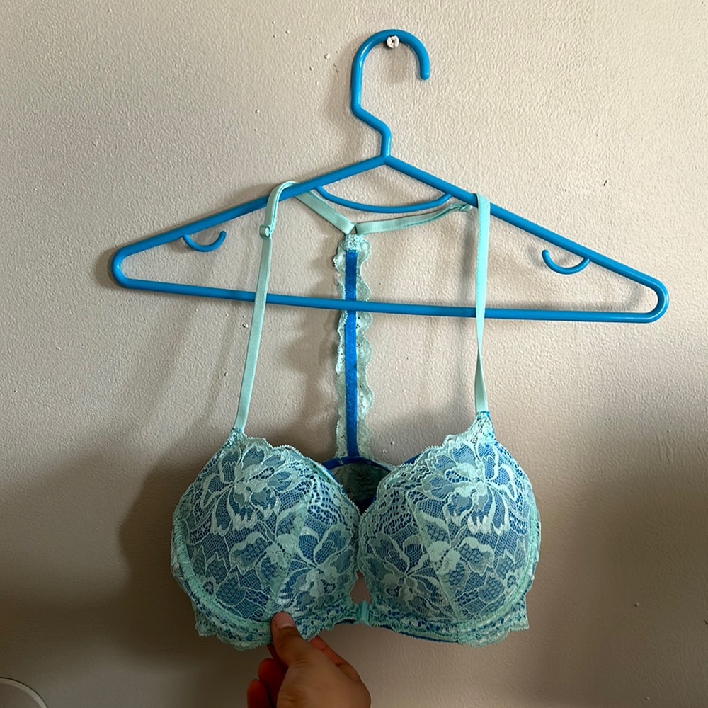 Victoria’s Secret PINK Women’s Lace Blue Date Light Lift Bra 32C